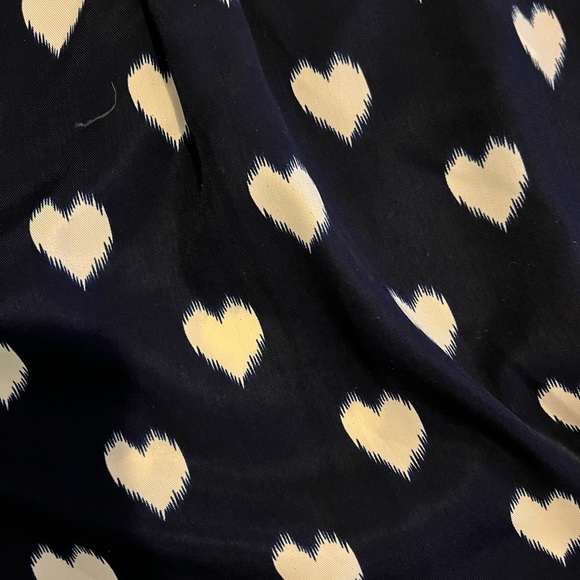 Fun2Fun Colibri Heart Print Tab-Sleeve Blouse, navy blue & white, size M - Picture 2 of 4